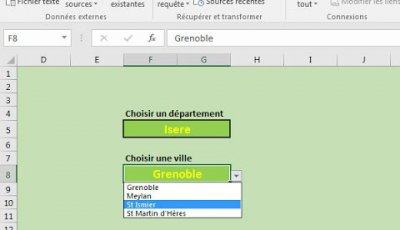 Listes déroulantes liées ou reliées entre elles avec Excel
