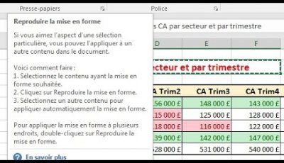 Techniques de mises en forme avancées avec Excel